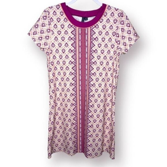 NWOT Aqua Et Sol Size S Pink White UPF 50+ Wearable Sunblock Swim Coverup Dress - Picture 1 of 9